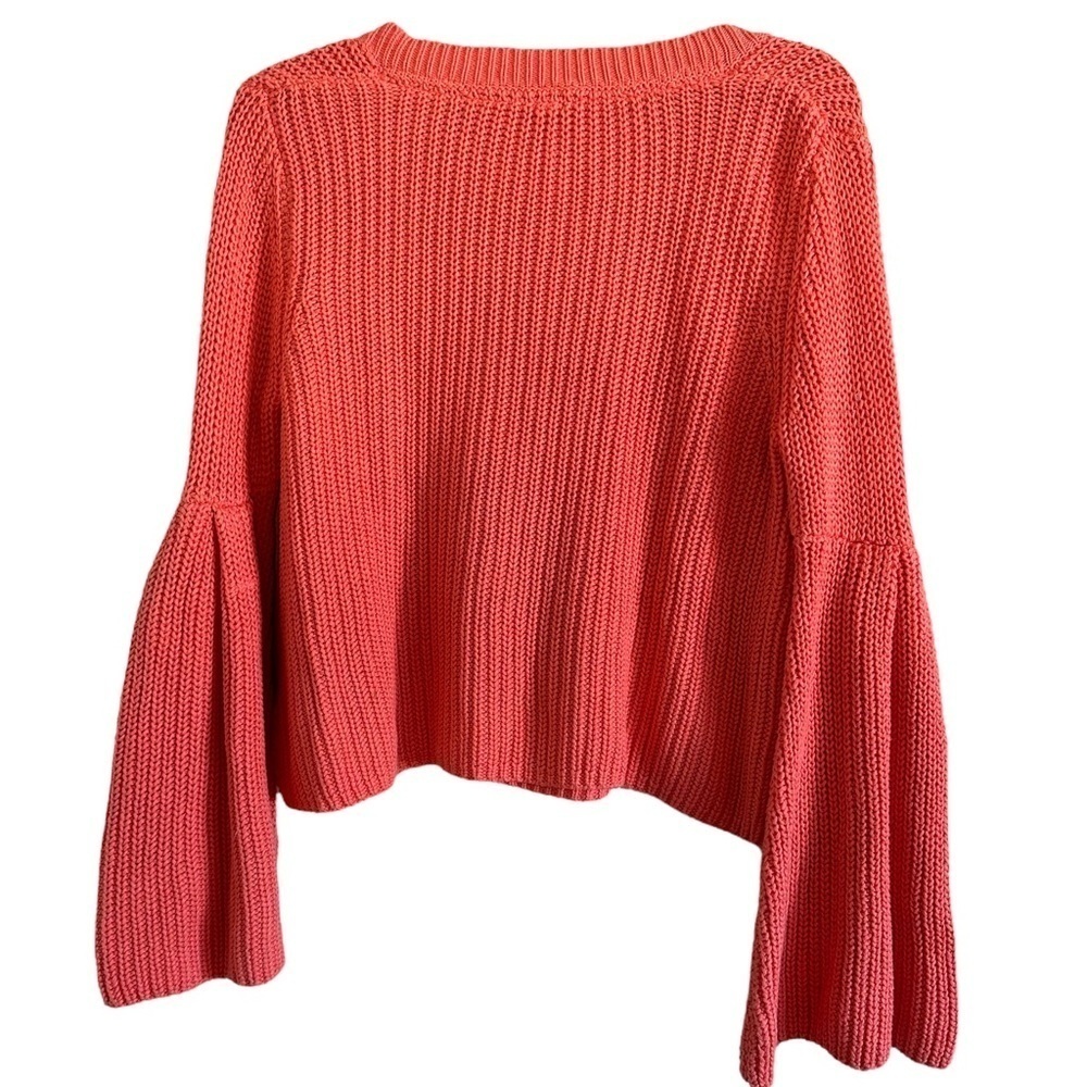 Free People Damsel Bell Sleeve Sweater Coral Sz XS - Picture 8 of 14